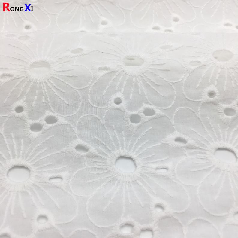 RXF0561 Brand New  Cotton Girl Shirt Flora  Embroidery Lace Fabric