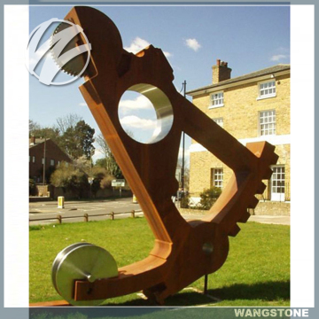 Mechanical Gear Design Corten Steel Sculpture for Outdoor Decoration