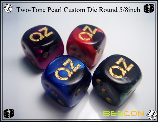 Two-Tone Pearl Custom Die Round 5 8inch
