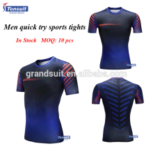 2016 new arrival compression short sleeves tshirt muti colors sport quick dry fitness shirt