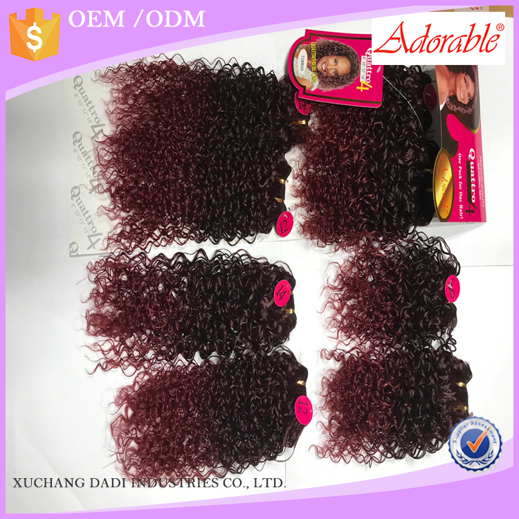 Best price heat resistant  synthetic hair extension wholesale angels QUATTRO bebe curl 4pcs