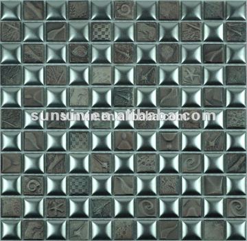 Electroplating and matt ceramic mosaic tile for TV back ground