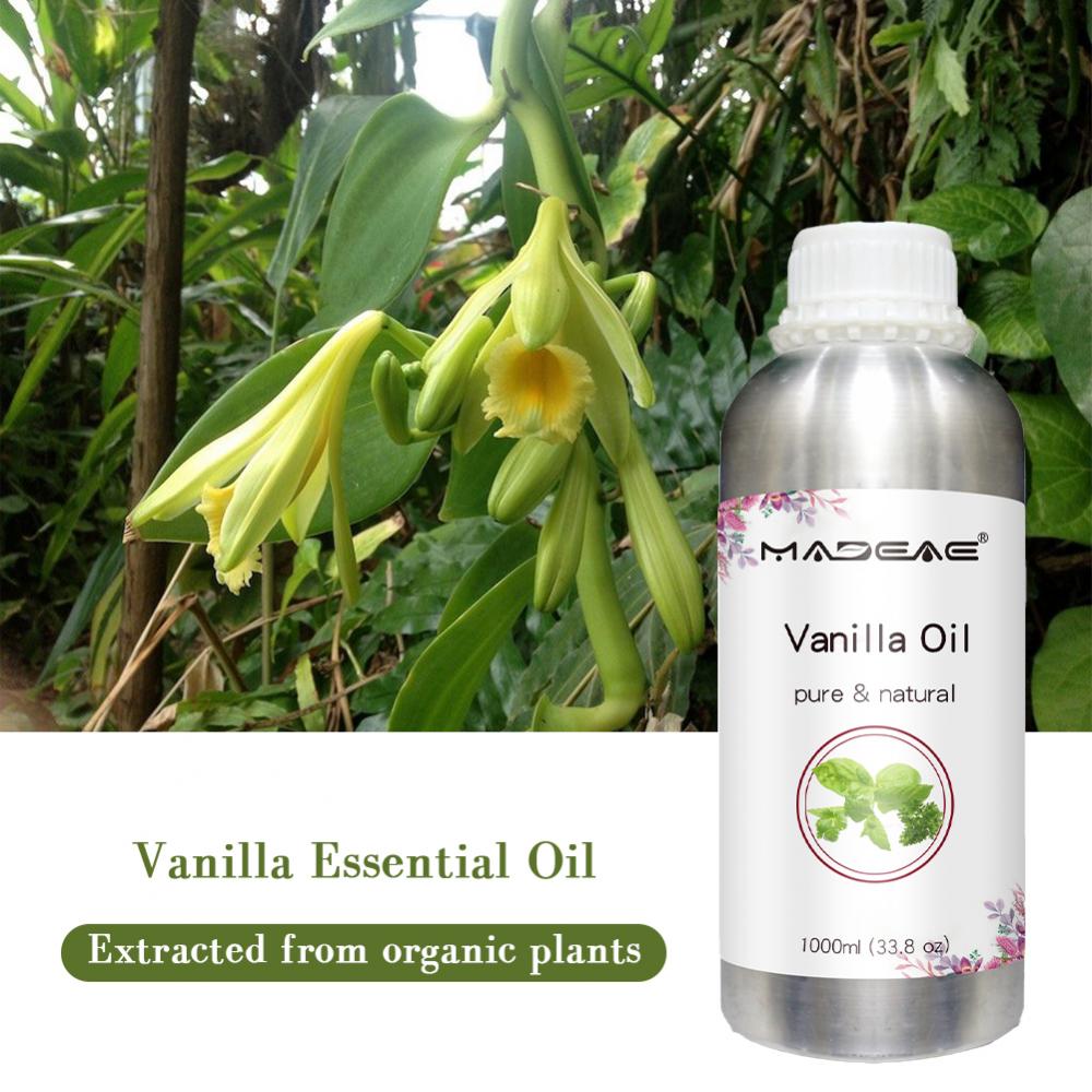 Huile essentielle de vanille naturelle pure pour les bougies à vanille à l&#39;huile de vanille à l&#39;huile de lotion pour l&#39;huile