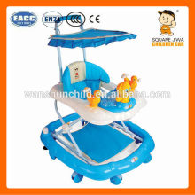 812TPJ 8 big wheels height adjustment baby walker with braker and accessories
