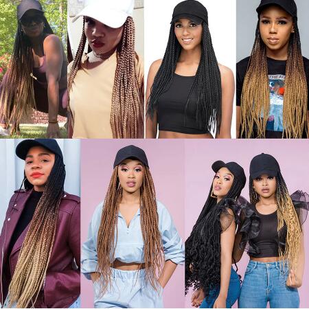 Julianna Hair Synthetics Ready To Ship Stock Custom Hat Wig Wholesale Braids Quality Baseball Cap Wigs