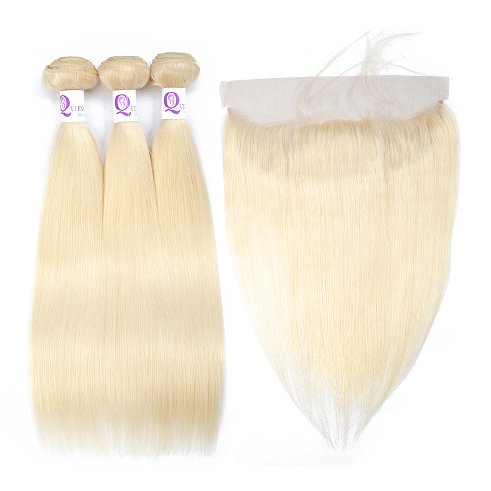 Straight Weave Blonde Hair Show 613 Color 100% Unprocessed Virgin Human Hair Hair Cuticle Lace Closure Modern Brazilian Brazil