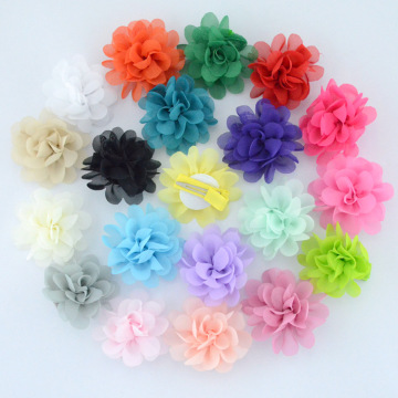 Flores de chiffon com acessórios para o cabelo para crianças