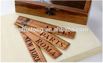 Retro color hollow raw wood ruler