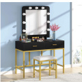 Makeup Vanity Desk with Cushioned Stool for Bedroom