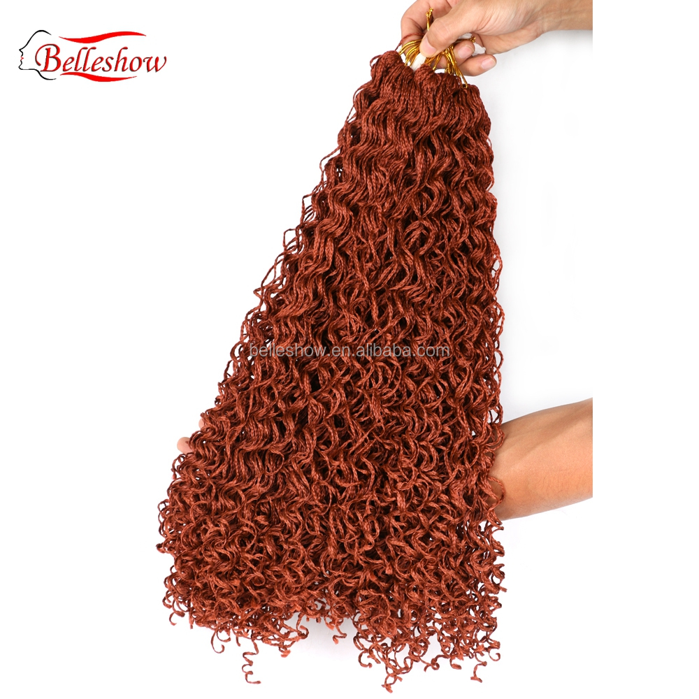 Hot sell extensions 20 inch new micro knot  curly  long crochet synthetic braiding hair curly 3x box braid hair zizi box braid