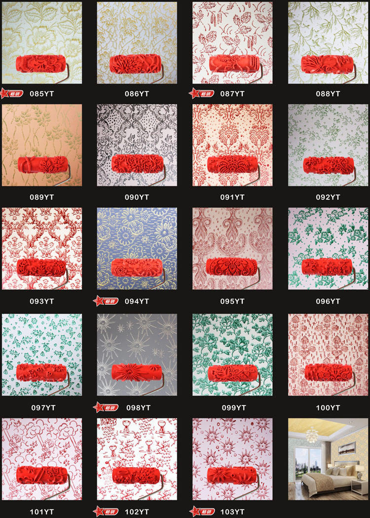 5 Inch 3D Rubber Decorative Wall Painting Roller