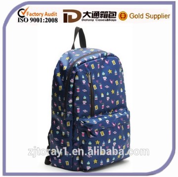 Cute Printed Foldable School Bag Polyester School Back Pack
