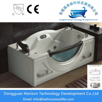 Square acrylic jacuzzi bath whirlpool tub
