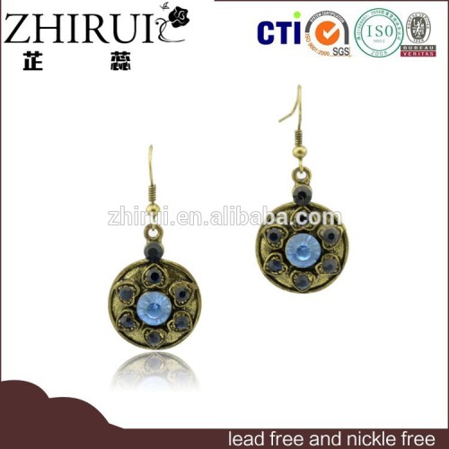 gold diamond hook hanging earrings wholesale