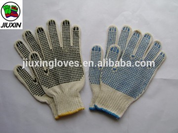 Natural white cotton string knit glove