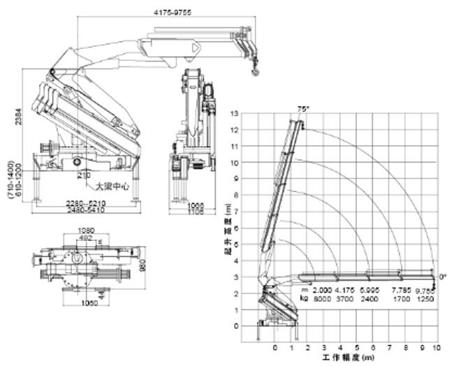 drawing of crane truck