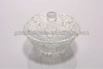 cheap glass candy dish bowl with lid