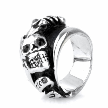 Gothic style popular student knight skull ring