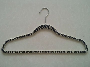 Velvet Printed Hanger with Zebra Pattern