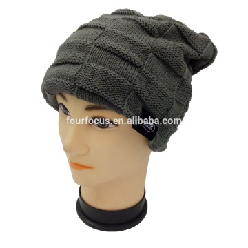 Mens Slouchy Long Beanie Knit Hat for Winter Oversize Hat