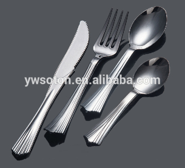 disposable plastic cutlery/metal coated plastic cutlery/silver coated plastic cutlery