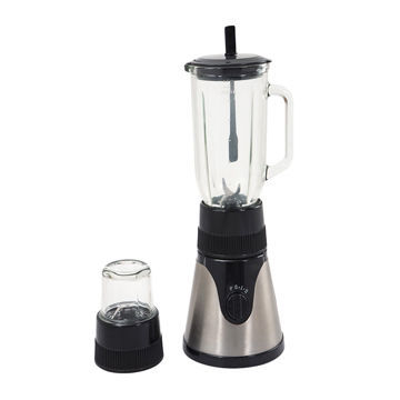 Stainless steel blender, 1L glass jar, stainless steel body & cutting blade/300W motor/2 speed+pulseNew