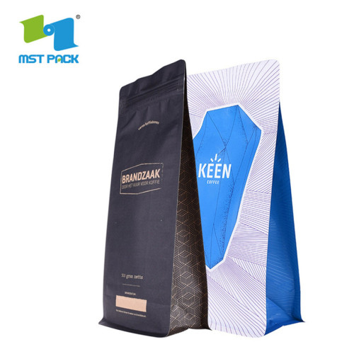 2020 Falt Bottom 8oz 250g 500G 1 lb 2 lb 5 lb bolsas de café con cremallera Válvula de alimentos