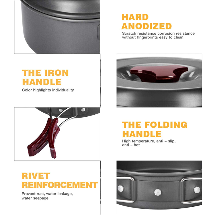 Hiking & Outdoors Pan-Frying Nonstick Camping Frying Pan with Folding Handle, Portable Pan for Camping and Picnic