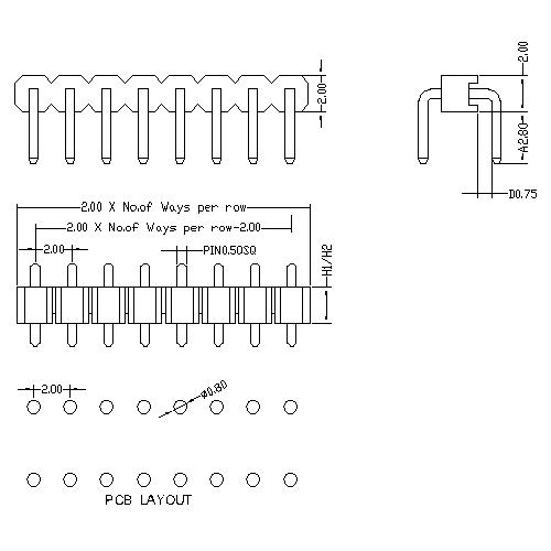 2.0 Pin Header Single Row Angle C Type