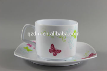 Square Melamine Tea Cup Saucer