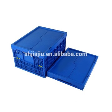 Folding hard plastic storage containers