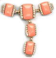 أزياء صندل سلسلة مع حجر الراين والوردي الراتنج الماس مزين