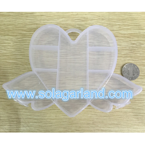 2 * 11 * 14CM forme de papillon boîte en plastique transparent conteneur organisateur de bijoux stockage de cas