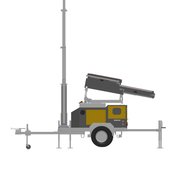 Solar Mobile Trailer Light Tower With 4*300W LED