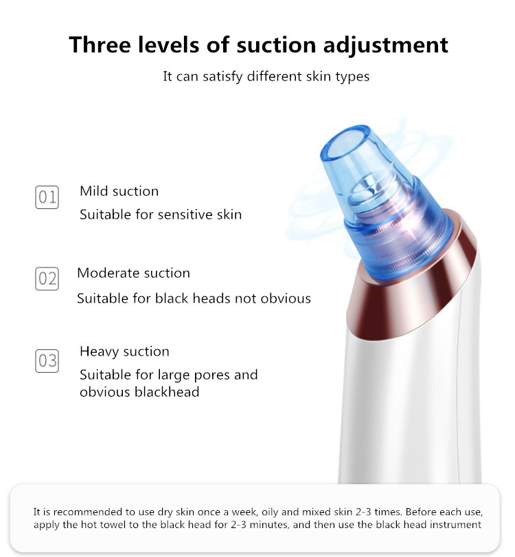 Rechargeable Professional Electric Blackhead Vacuum Pore Cleansing Sucking Blackhead Instrument