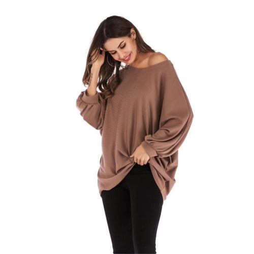 Khaki Ladies Doll Sleeve Clothes Sweatshirt Long Sleeves