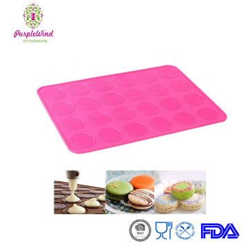 Food grade 24 circle round shape silicone macaron baking mat/macaroon baking sheet/Dessert baking mat