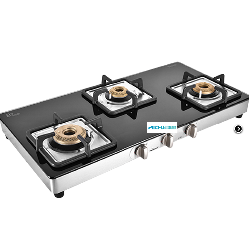 Fogão de vidro preto Aura 2 Burner