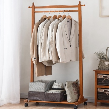 DOUBLE CLOTHES RAIL STAND SHOE RACK ON WHEELS