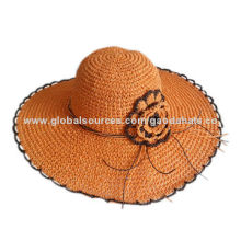 Paper hat, crochet hat