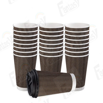 Ripple Wall Cup Printed Disposable Paper Coffee Cups