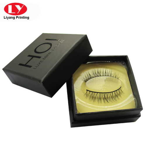 Custom Black Cardboard Eyelash Box Packaging