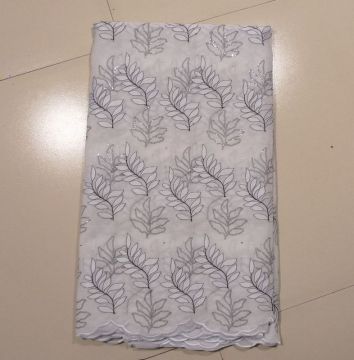 White Dressmaking Net African Lace Fabrics , Embroidered