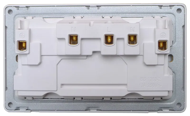 13A 2 Gang Dp Switched Socket, Neon