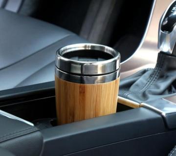 16oz Double Wall Insulated Tumbler with Bamboo Cover