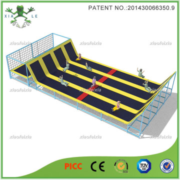 simplified long trampoline with foam pit for sale