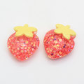 New Mix Colors Crown Heart Apple Cherry Strawberry Glitter Resin Flatback Cabochon DIY Phone / Craft Decoration