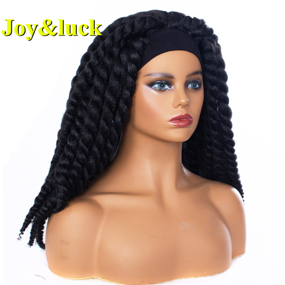 Women's Long Twist Braiding Head Band Wig Ladies Scarf Hair Black Hairband Wholesale Prices Headband Wig Synthetic Hair Wigs