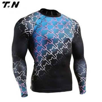 polyester spandex blank plain rash guard tight