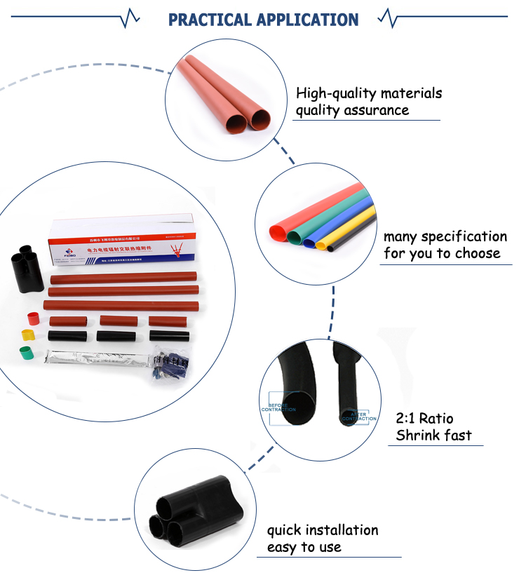 35kv cable joint termination kit indoor&outdoor heat shrinkable pipe